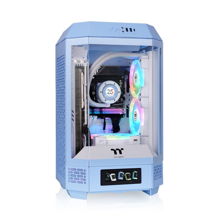 CAJA GAMING THERMALTAKE MINI-ITX TOWER 250 2XVENT 120MM SNFUENTE AZUL HYDRANGEA