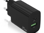 CARGADOR AISENS 20W 1XUSB-C PD3.0 1XUSB-A QC3.0 NEGRO