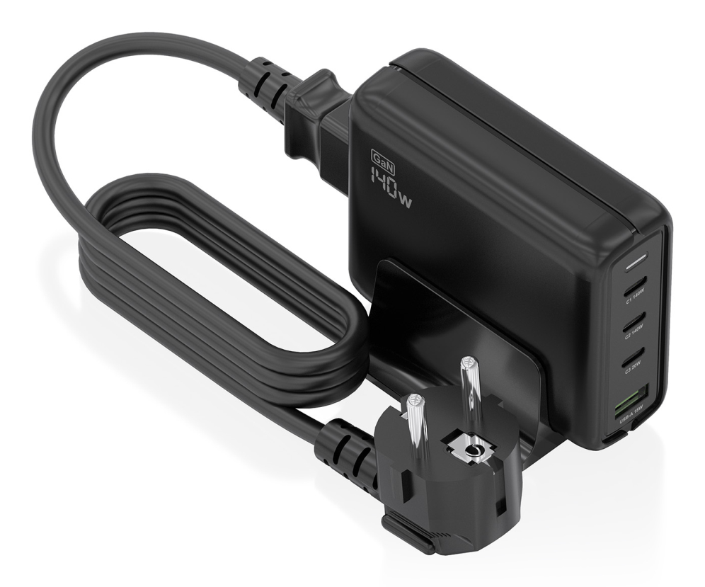 CARGADOR GAN AISENS SOBREMESA 140W 3XUSB-C PD3.1 QC4.0 QC5.0 USB-A QC3.0