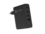 CARGADOR NATEC RIBERA GAN 100W 3XUSB-C + 1XUSB-A PD3.0 QC3.0 NEGRO