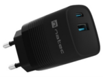 CARGADOR NATEC RIBERA GAN 30W PD3.0 QC3.0 1XUSB-A + 1XUSB-C NEGRO