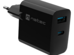 CARGADOR NATEC RIBERA GAN 45W PD3.0 QC3.0 1XUSB-A + 1XUSB-C NEGRO