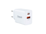 CARGADOR PARED TOOQ USB-C/PD 20W, USB-A/QC 18W BLANCO