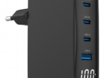CARGADOR RAPIDO GEMBIRD USB GAN DE 4 PUERTOS 100 W LCD NEGRO