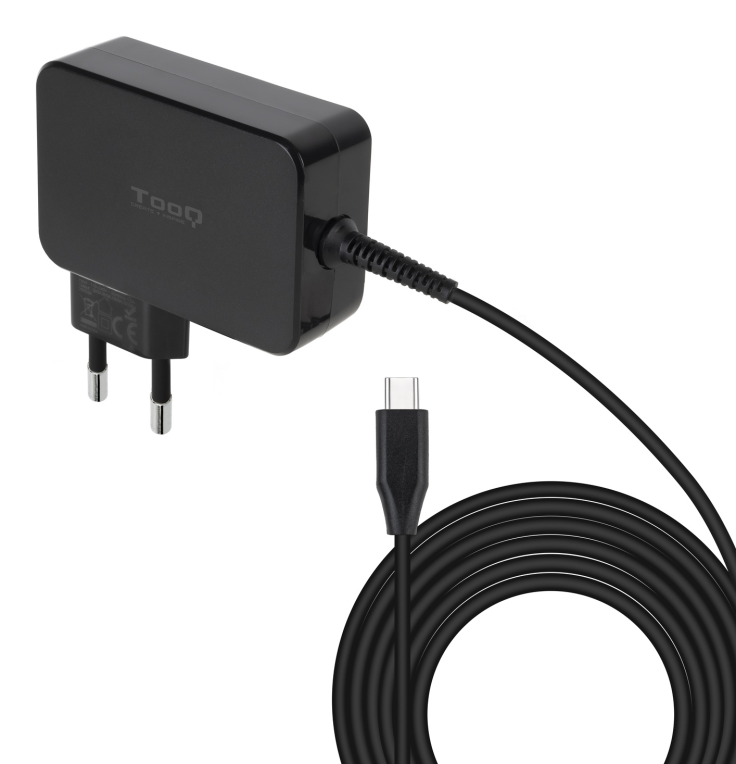 CARGADOR TOOQ PORTATIL GAN USB-C PD 100W NEGRO