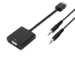 CONVERSOR AISENS HDMI A/M-SVGA/H+JACK 3.5/H NEGRO 10CM+1.0M