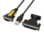 CONVERSOR AISENS USB A SERIE A/M-RS232 DB9/M DB25/M NEGRO 1.8M
