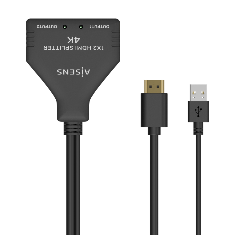 DUPLICADOR AISENS HDMI 4K30HZ 1X2 CON ALIMENTACION USB 30CM