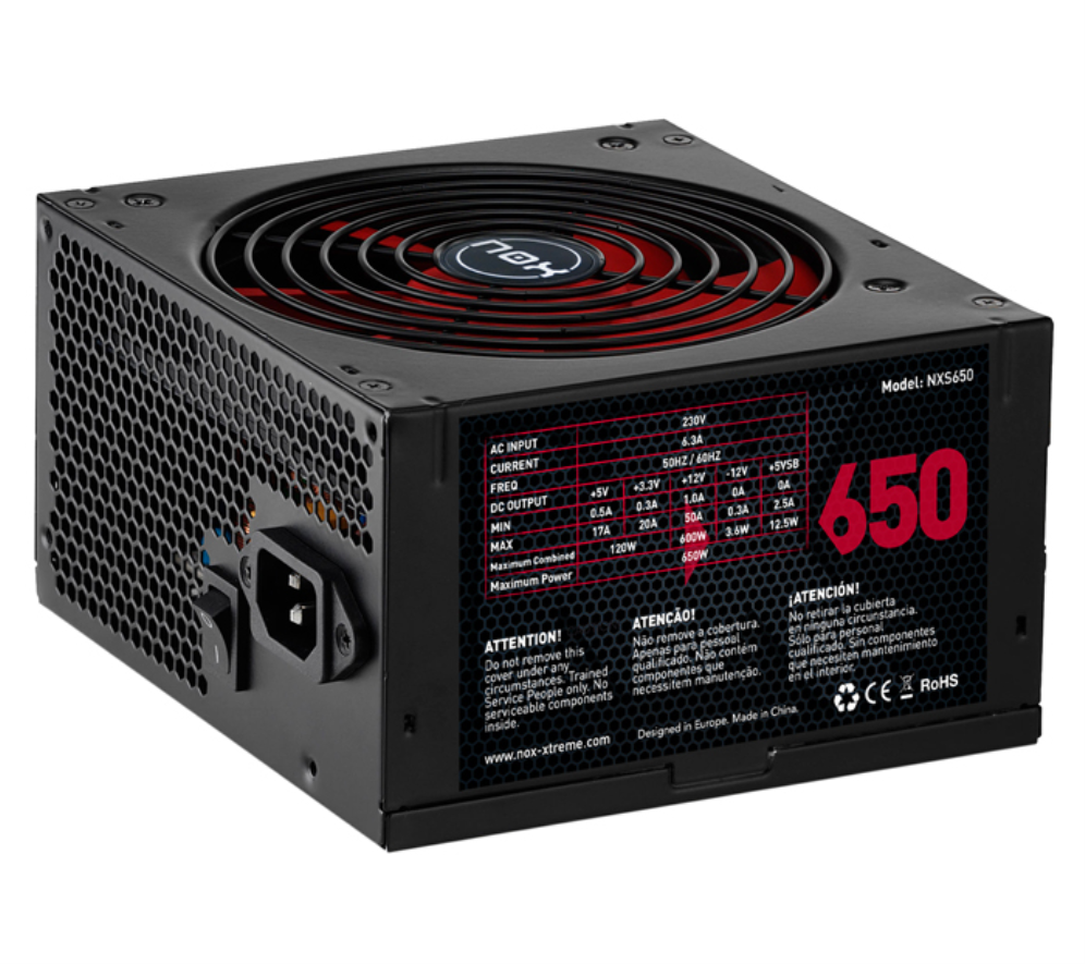 FUENTE ALIMENTACION NOX NX650 650W ATX NEGRO