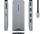 HUB AISENS USB-C DOCK 8 EN 1 USB-C 1xHDMI 1xRJ45 3xUSB 1xPD 1xSD 1xMICR-SD 15CM
