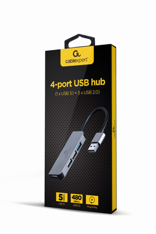 HUB USB DE 4 PUERTOS 1 X USB 3.1 + 3 X USB 2.0)