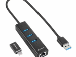 HUB USB SHARKOON 3X3.2 GEN 1 + RJ45 ALUMINIO NEGRO
