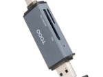 LECTOR TARJETAS TOOQ USB 3.0 (USB-C+USB-A) SD/TF GRIS