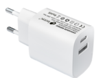 LEOTEC CARGADOR 20W CARGA RAPIDA 1 USB TIPO-C PD 1 USB-A BLANCO