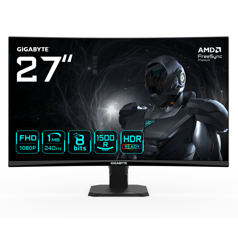 MONITOR GAMING GIGABYTE G27QFC2 27" 2560x1440 QHD 240Hz VA Curvo 1 ms HDR