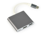MULTIADAPTADOR GEMBIRD USB TIPO C, GRIS ESPACIAL