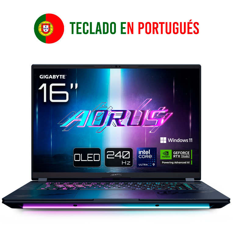 PORTATIL GIGABYTE AORUS MASTER 16 U9-275HX RTX 5090 32GB 1TB 16"OLED W11P