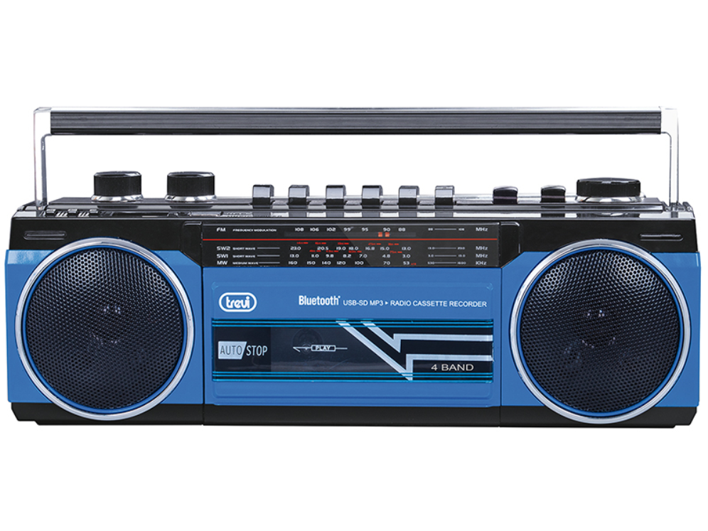 RADIO GRABADORA TREVI USB SD BLUETOOTH CASSETTE RR 501 BT AZUL