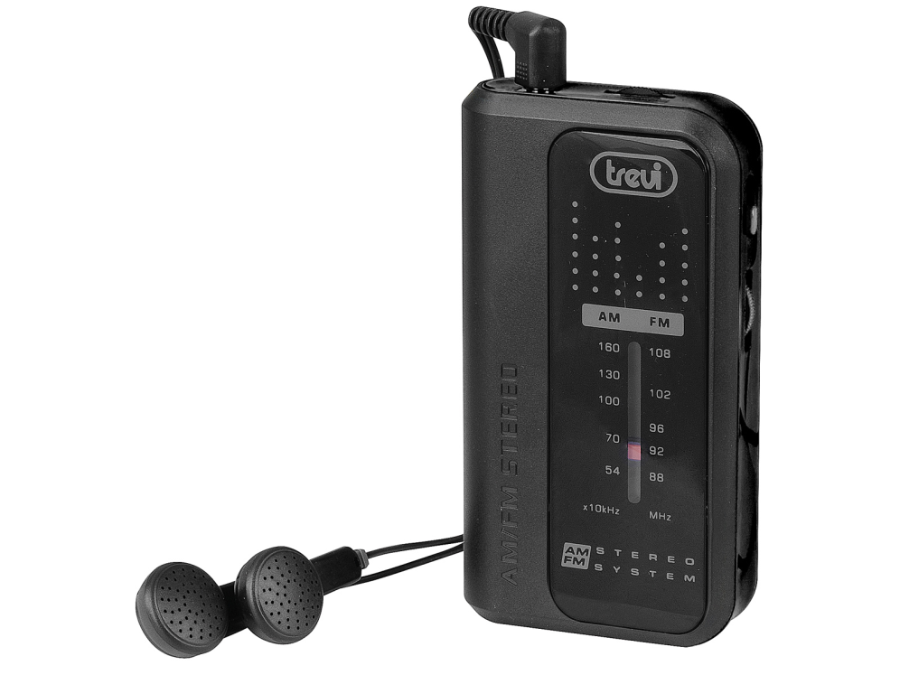 RADIO TREVI BOLSILLO RA 738 FM MINI PORTABLE FM RADIO BLACK