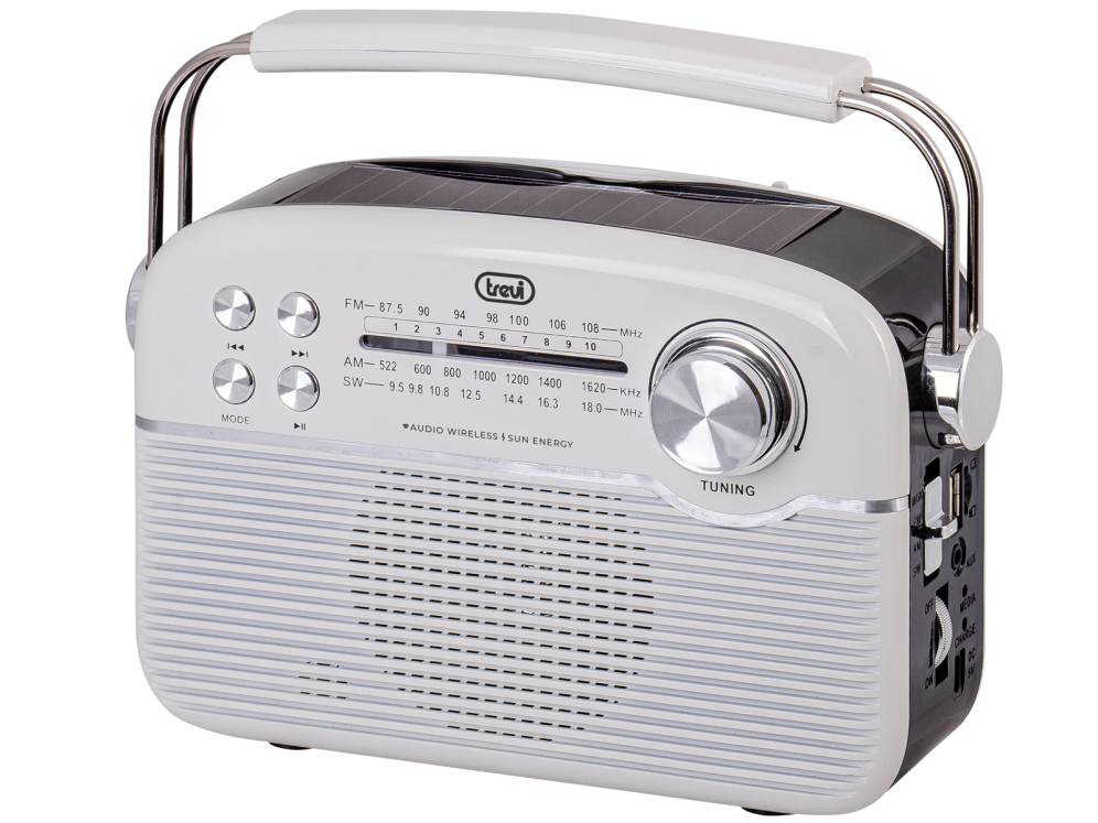 RADIO TREVI RA 7F50 BT PORTABLE RADIO CARGA SOLAR+AW+SD TIF. WHITE