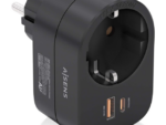 REGLETA PARED AISENS 1 TOMA USB-C 20W PD3.0 USB-A 20W QC3.0 NEGRO