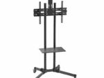 SOPORTE SUELO RUEDAS AISENS BANDEJA DVD/CAMARA MONITOR/TV 50KG 37"-70" NEGRO