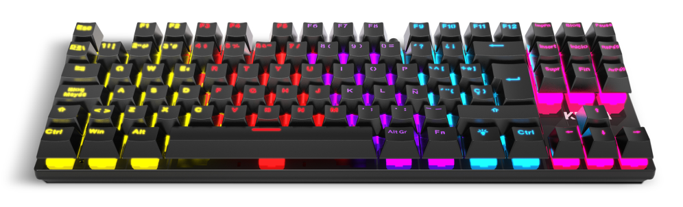 TECLADO GAMING KROM KASIC TKL RAINBOW ES USB RETROILUMINADO MECANICO NEGRO