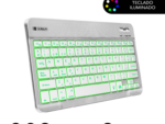 TECLADO SUBBLIM SMART BACKLIT BLUETOOTH RETROILUMINDO SILVER