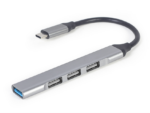 CONCENTRADOR GEMBIRD USB TIPO C - 4P (USB3 X 1 PUERTO, USB2 X 3 PUERTOS) SILVER