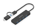 HUB AISENS USB 3.1 GEN1 USB-C/M Y USB-A/M-4XTIPO A/H NEGRO 15CM