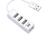 HUB EWENT USB 2.0 HIGH SPEED USB-A 4 PUERTOS BLANCO