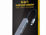 ADAPTADOR MULTIPUERTO USB TIPO-C 6 EN 1 HUB HDMI LECTOR DE TARJETAS