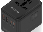 ADAPTADOR AISENS ENCHUFE UNIVERSAL VIAJE CARGADOR USB GAN 25W NEGRO