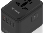 ADAPTADOR AISENS ENCHUFE UNIVERSAL VIAJE CARGADOR USB GAN 35W NEGRO