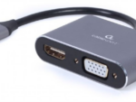 ADAPTADOR DE PANTALLA GEMBIRD USB TIPO C A HDMI , VGA, GRIS ESPACIAL