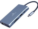 ADAPTADOR MULTIP GEMBIRD USBC 7EN1 HUB3.0,HDMI,VGA,PD,LECTOR TARJETAS,AUDIOGRIS
