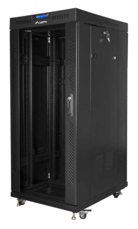 ARMARIO LANBERG RACK 19" 37U 800X1000 FLAT PACK NEGRO PUERTA CRISTAL CON LCD