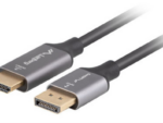 CABLE LANBERG DISPLAYPORT A HDMI 4K MACHO/MACHO 1.8M NEGRO -PLATA