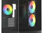 CAJA GAMING mATX SHARKOON MK6 RGB 3XVENT 120MM 2XUSB SN FUENTE NEGRO