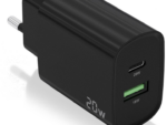 CARGADOR AISENS 20W 1XUSB-C PD3.0 1XUSB-A QC3.0 NEGRO