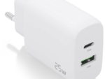 CARGADOR AISENS 25W 1XUSB-C PD3.0 1XUSB-A QC3.0 BLANCO