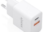 CARGADOR AISENS GaN 20W 1xUSB-C PD3.0 1xUSB-A QC3.0 BLANCO