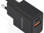 CARGADOR AISENS GaN 20W 1xUSB-C PD3.0 1xUSB-A QC3.0 NEGRO