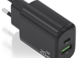 CARGADOR AISENS GAN 20W, 1XUSB-C PD3.0, 1XUSB-A QC3.0, NEGRO