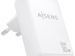 CARGADOR AISENS GAN PARED 30W USB-C PD3.0 QC4.0 USB-A QC3.0 BLANCO