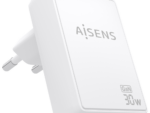 CARGADOR AISENS GAN PARED ULTRA DELGADO 30W 2XUSB-C PD3.0 QC4.0 BLANCO
