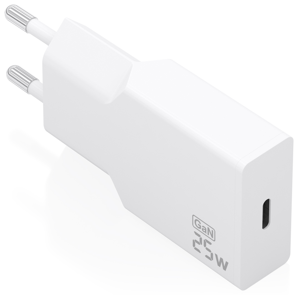 CARGADOR AISENS ULTRA DELGADO GaN 25W 1xUSB-C PD3.0 BLANCO