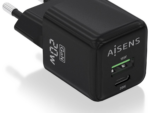 CARGADOR GAN AISENS 20W 1XUSB-C PD3.0 QC4.0 1XUSB-A QC3.0 NEGRO