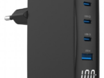 CARGADOR RAPIDO GEMBIRD USB GAN DE 4 PUERTOS 100 W LCD NEGRO
