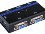 CONMUTADOR KVM AISENS VGA USB 1U-2PC+CABLE NEGRO